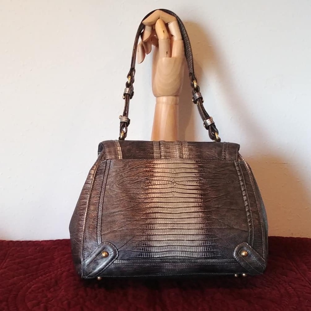 RARE Vintage Brahmin Pewter Leather Discontinued - Picture 8 of 10